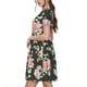 thumbnail image 2 of Fotbe Rose Flowers Vestido Largo de Moda para Mujer, Vestido Tipo Camiseta con Manga Corta y Estilo Casual a Rayas y Bloques de Color, 2 of 6