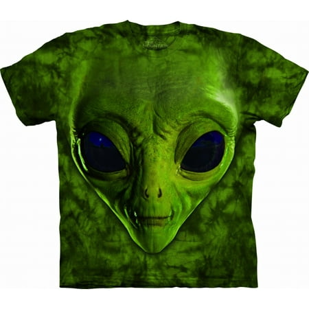 Printed Alien Face - Kids 100% Cotton Alien Face Graphic Novelty T-Shirt NEW