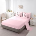 thumbnail image 5 of Erosebridal Girls Purple Pink Flowers Bedding Comforter Set 7-Piece,Floral Rose Personalized Initial M King Bedding Sets For Kids Teens,Pink Reversible, 5 of 6