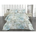 thumbnail image 2 of Ambesonne Romantic Floral Quilted Coverlet 3 Pcs, Dreamy Asian Bloom, Queen Size, Laurel Green Pale Blue, 2 of 4