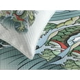 thumbnail image 4 of Ambesonne Dragon Quilted Bedspread Set 3 Pcs, Eastern Creature, Queen Size, Pale Green Vermilion, 4 of 5