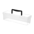 thumbnail image 3 of Caja de herramientas transparente con asa, organizador de almacenamiento, equipo portátil para llevar al aire libre Negro 30x93x93cm, 3 of 8