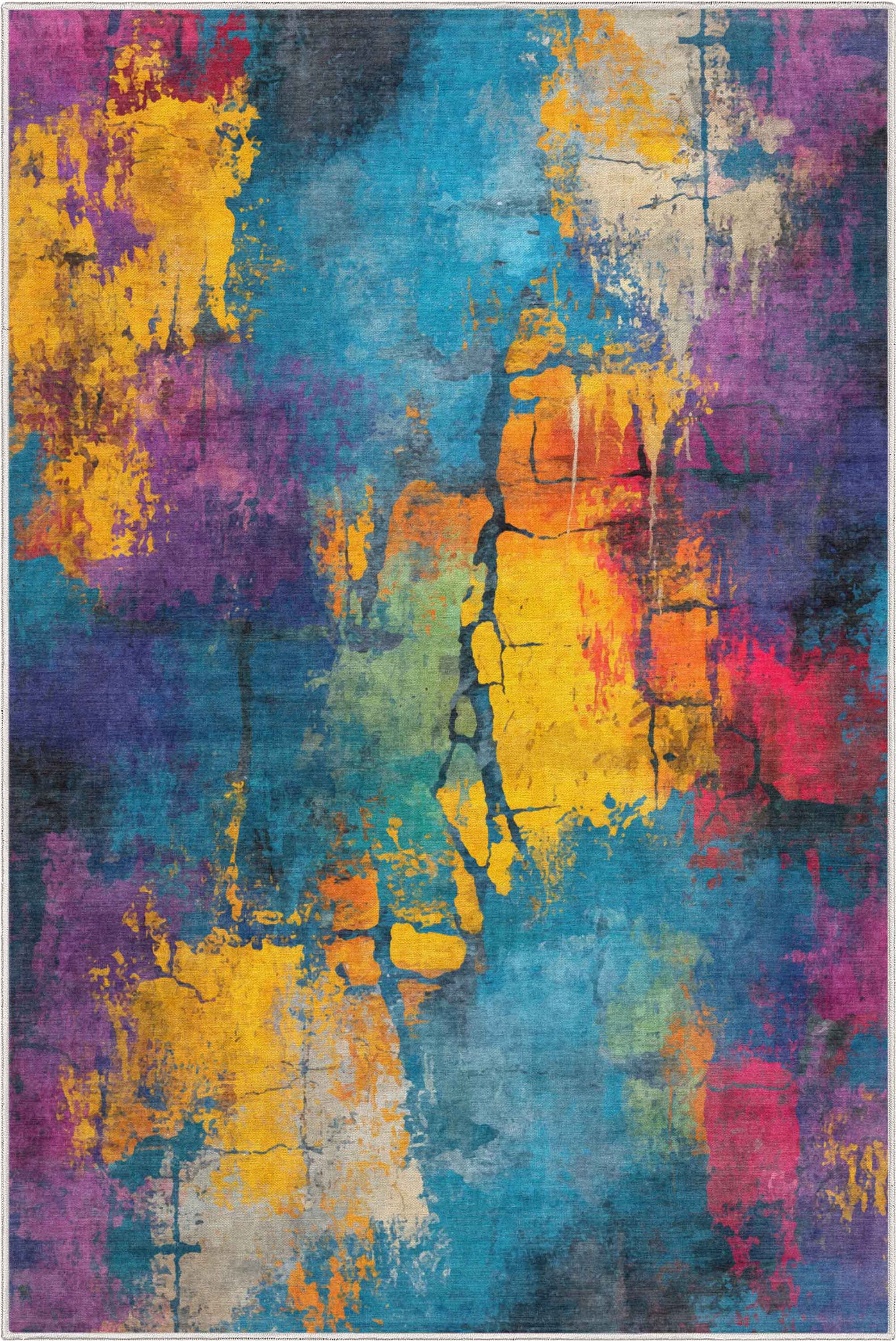Well Woven Energie 3'3" x 5' Rug – Vibrant Multicolor, Stain-Resistant & Easy to Clean
