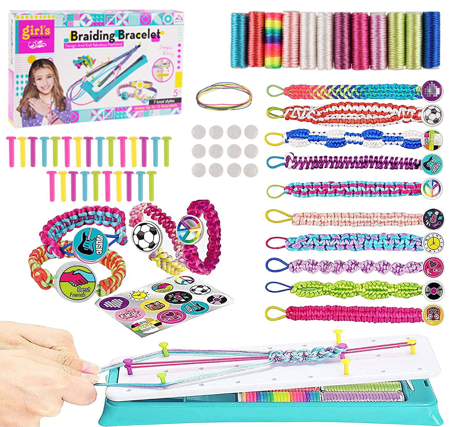 Morwant Friendship Bracelet Making Kit for Teen Girls, DIY Bracelet Maker Kit for Kids Age 8-12, Colorful Jewelry Arts Craft Birthday Christmas Gifts Toys