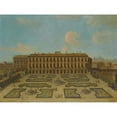thumbnail image 3 of Follower of Francesco Battaglioli 14x12 Black Modern Framed Museum Art Print Titled - View of a Palace, Possibly the Palacio Riofrio in Segovia, with Figures Promenading in the Formal Garden, 3 of 5