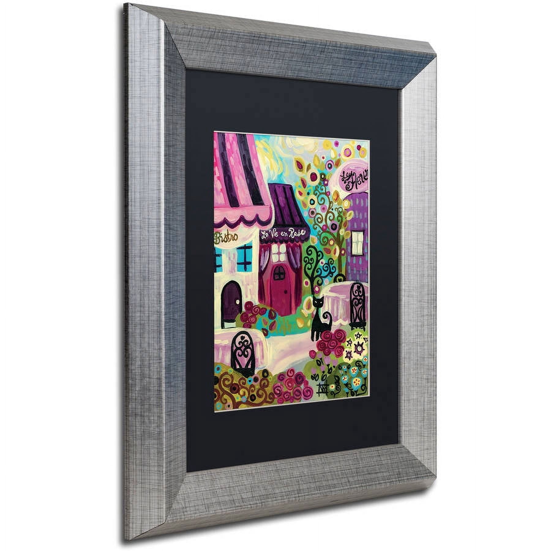 Trademark Fine Art "La Vie En Rose" Canvas Art by Natasha Wescoat, Black Matte, Silver Frame