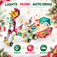 thumbnail image 3 of LOMYOLO 3-in-1 Collision Transforming Car Toys, 3 Magnetic Race Cars Combine into Santa Reindeer Sleigh with Lights and Music, Christmas Gift for Kids Ages 3-6, 3 of 7