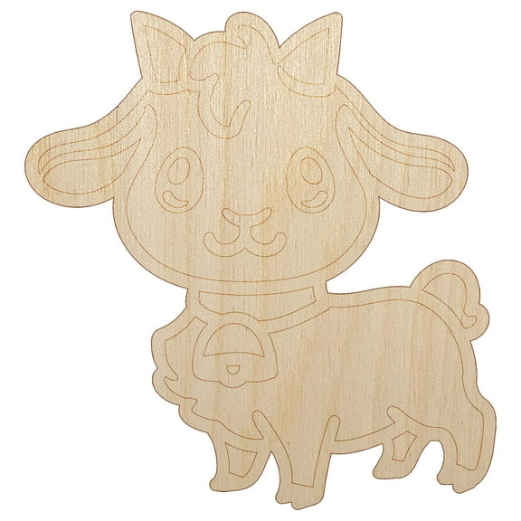 Darling Goat Farm Animal Wood Shape Unfinished Piece Cutout Craft DIY Projects - 4.70 Inch Size - 1/8 Inch Thick