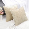 thumbnail image 2 of PiccoCasa 2 Pcs Velvet Throw Pillow Cover Cushion Cases Pale Beige 18"x18", 2 of 6