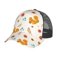 thumbnail image 6 of Lsque Squirrel Maple Leaves And Nuts Printed Trucker Hat - Baseball Cap for Men Women - Breathable Mesh Side, Adjustable Fit - for Casual Wear, 6 of 7