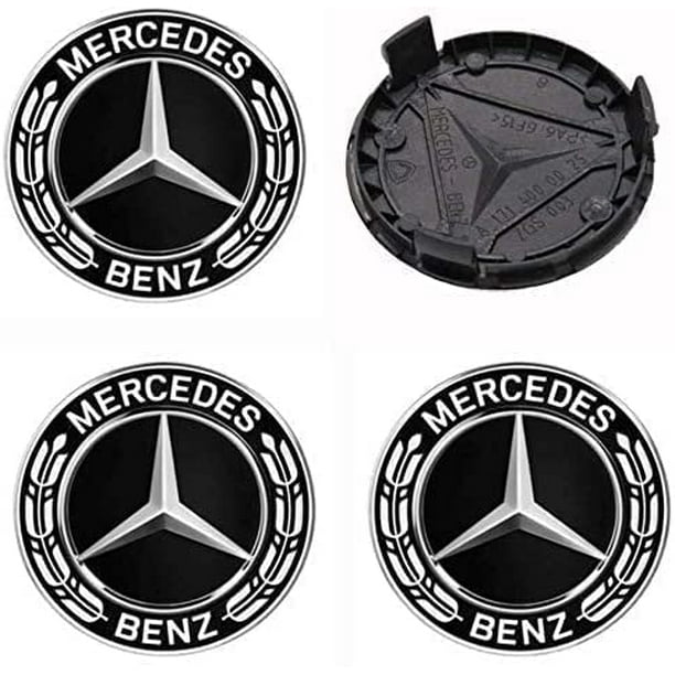 ShenMo 4 pièces Cache Moyeux Compatible with Mercedes Benz 75mm Cache de  Roue Centrale ABS Accessoires de Voiture,A Type 