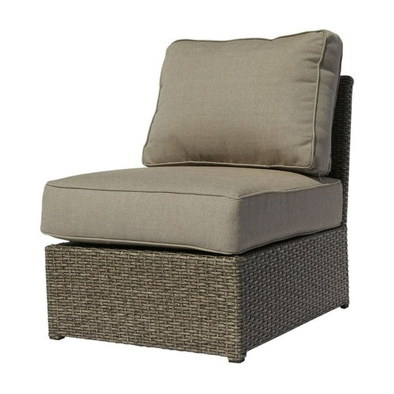 Living Source International 8-piece Wicker Sectional Set in Gray/Espresso