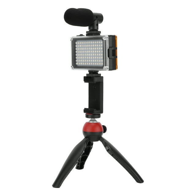 Peahefy Mobile Video Shooting Kit,Portable Live Video Shooting Kit Mobile Phone Photography Set With Fill Light Microphone Tripod Phone Holder,Mobile Phone Photography Set