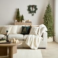 thumbnail image 4 of Bouclair Beige Kina Joyeux Noel Tree Velvet Cushion Cover, 4 of 6