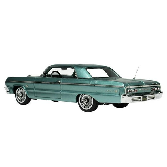 Goldvarg Collection GC-073B 1 to 43 Scale 1964 Chevrolet Impala Azure Aqua Blue Metallic with Blue Interior Limited Edition to 200 Pieces Worldwide Model Car