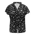 thumbnail image 2 of Vedolay Going Out Tops Womens 2023 Summer Casual T-Shirts V Neck Petal Short Sleeve Tops Loose Comfy Blouse Lightweight Cute,Black M, 2 of 5