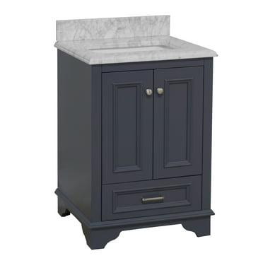 Eviva Aberdeen 24 Transitional White Bathroom Vanity With Carrara Countertop Com - Home Decorators Collection Aberdeen 24 7