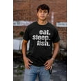 thumbnail image 4 of Eat Sleep Fish Fishermen's Life Funny Men's Graphic T Shirt Tees Brisco Brands L, 4 of 4