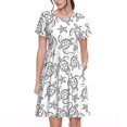 thumbnail image 1 of Balery Sea Turtle Vestidos sueltos de manga corta para mujer, vestidos de verano 2025, vestidos casuales de corte A con vuelo., 1 of 6