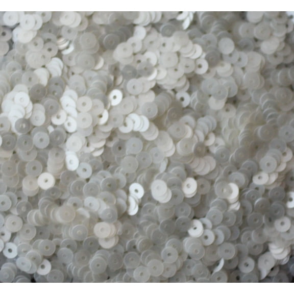 White Sequins 4mm Oyster Semi Opaque Translucent Made in USA