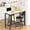 White-39.37''L, variant on MIERES Square Marble Dining Table Set, 2-Seater Kitchen Dining Set with Two Bar Stools, Compact Dining Table, White