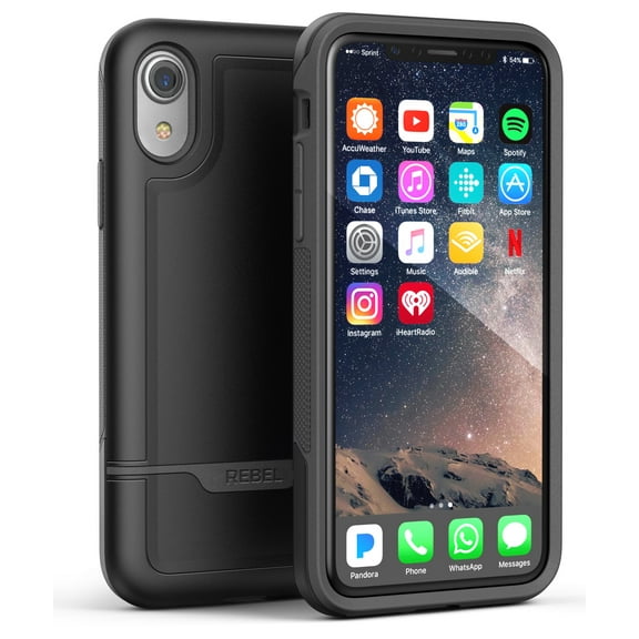 iPhone XR Protective Case, Military Grade Rugged Protection (Rebel) Black