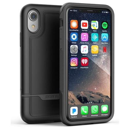 iPhone XR Protective Case, Military Grade Rugged Protection (Rebel) Black