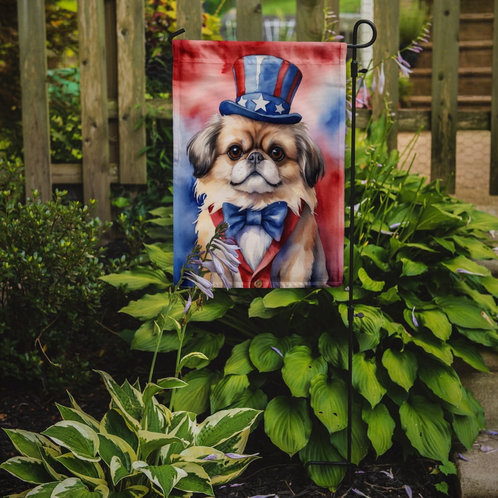 Pekingese Patriotic Garden Flag 11.25 in x 15.5 in