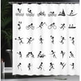 thumbnail image 4 of Ambesonne Black White Shower Curtain, Summer Sports Box, 69"Wx84"L, Black White, 4 of 5