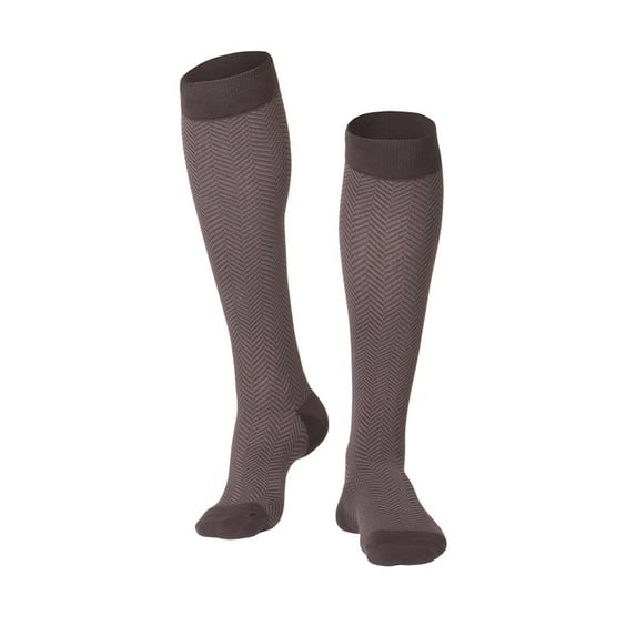 Touch Men's Compression Socks, Knee High, 15-20 mmHg, Brown, Medium