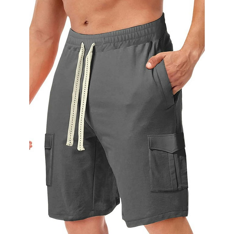 Mysszz Men s Sweatpants Pocket Elasticised Waist Drawstring Solid