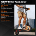 thumbnail image 3 of OBX Electric Scooter for Adults,Peak 1200W 30MPH Fast E-Scooter,35 Miles Range,10''Off-Road All Terrain Tires & Dual Suspension Heavy Duty Foldable Scooter,UL Certified, 3 of 10
