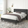 thumbnail image 1 of Zinus Shalini 41 inch Upholstered Platform Bed Frame, Dark Grey, 1 of 9