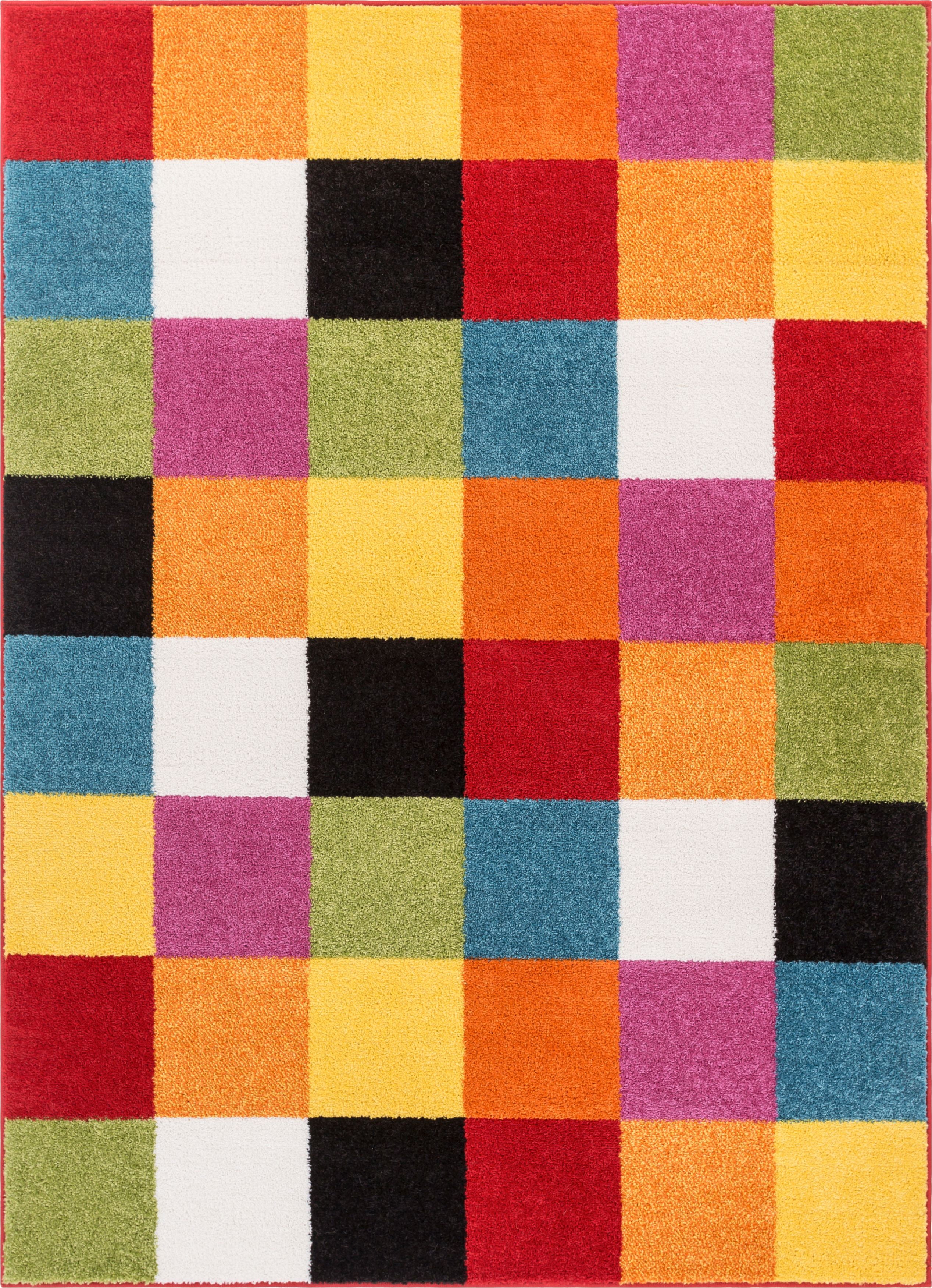 Well Woven 09534 Bright Square Kids Rug, Multicolor - 3 ft. 3 in. x 5 ft.