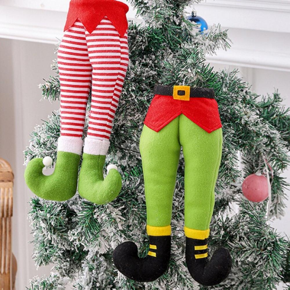 Feiona Christmas Elf Legs Christmas Tree Topper Ornaments Santa Claus