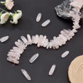 thumbnail image 5 of 16 Inch Strand Rose Quartz Beads Crystal Quartz Points Beads Natural Bullet Shape Quartz Crystal Beads Strand Pink, 5 of 9