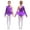 Purple, variant on Kids Girls Sequin Ballet Dance One Shoulder Long Sleeve Gymnastic Leotard Jazz Dress Blue Green 6