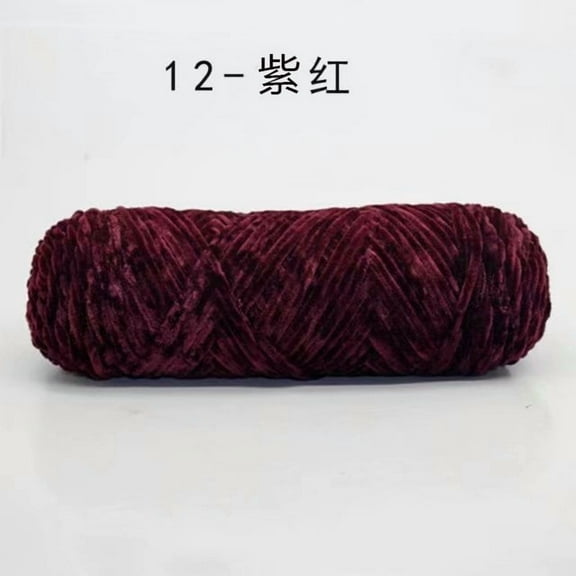 Namzi Velvet Chenille Yarn 100g Ultra Soft Sweater Knitting Yarn for Scarf, Blanket, Craft Projects,Dark Purple Red