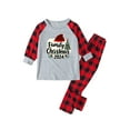 thumbnail image 2 of Odeerbi Christmas Pajamas for Family Holiday Long Sleeve Family Christmas Pajamas Matching Sets Kids Casual Printed Top with Bottom Outfits Home Wear Sleepwear Family Matching PJs Set Red, 2 of 5