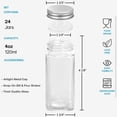thumbnail image 2 of Aozita 24 Piezas de Tarros/Botellas de Especias de Vidrio - Contenedores Cuadrados Vacíos de 4 oz con Etiquetas de Especias - Agitar, 2 of 3