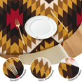thumbnail image 4 of Colorful Floral Bohemian Table Cover with Elastic Edge - Stretchable Round Tablecloth for Kitchen - Fits 52-56 Inch, 4 of 7