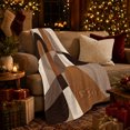 thumbnail image 3 of Geometric Fall, Cozy Friendship Quote Scene, Warm Flannel Blanket for Living Room and Reading Nook with Detailed Artwork, Art Lovers Thanksgiving Gift, Artistic Home Decor, 3 of 9
