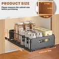 thumbnail image 3 of 2 Pack Pull Out Cabinet Organizer,Under Sink Organizer,Slide Out Drawers for Cabinets, Peel and Stick, Heavy Duty Shelves for Kitchen, Cupboard, Pantry, Bathroom (14.76" D*9.65" W*3.94" H-Black), 3 of 8