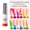 thumbnail image 3 of Nail Painting Gel 12 Colors Pull String Set, Soak Off Nail Lacquer with Precision Brush for Easy Line Drawing and 3D Nail Art, 3 of 7