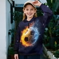 thumbnail image 2 of Uorisanigo Kids Girls Sweatshirt School Long Sleeve Pullover Top Oversized Fire Soccer Ball Quarter Zip Pullover Sweatshirts Casual Essentials Half Zipper Crop Tops Fall Clothes, 2 of 7