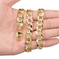 thumbnail image 3 of 14K Yellow Gold 11MM Solid Cuban Curb Link Two-Tone Pave Chain Necklaces, Real 14K Gold, Next Level Jewelry, 3 of 4
