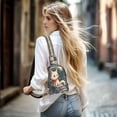 thumbnail image 7 of Stylish Leather Crossbody Bag 8.46x5.9x2.16In Easy To Carry Multi-Purpose Travel Hiking Shopping Fashion Bag Moon Cat, 7 of 7