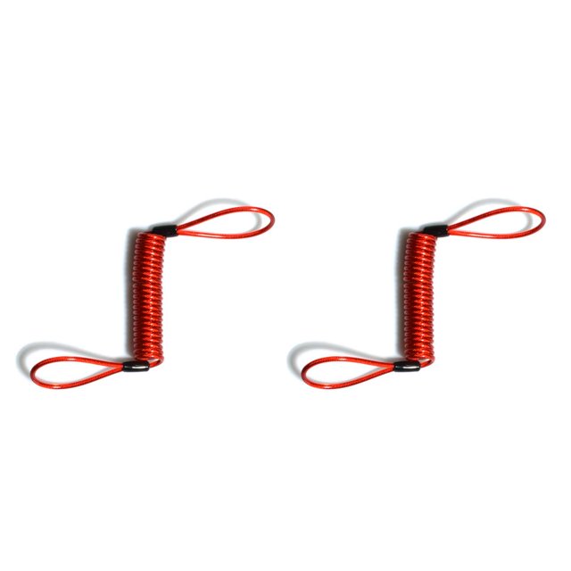 Decodeary Motorcycle Anti-lost Security Spring Rope Scooter Bicycle Reminder Cables Motorbike Protection Accessories 1.38 Meters Red 2Set