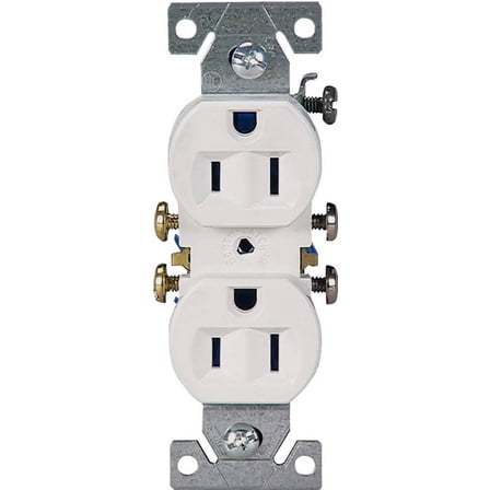 Cooper Wiring 270W/10 Standard Grade Straight Blade Duplex Receptacle, 125 V, 15 A, 2 Poles, 3 W, 14