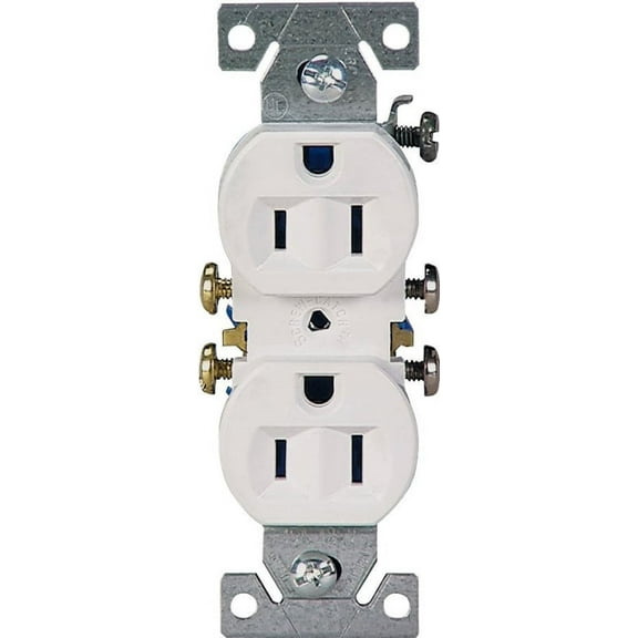 Cooper Wiring 270W/10 Standard Grade Straight Blade Duplex Receptacle, 125 V, 15 A, 2 Poles, 3 W, 14